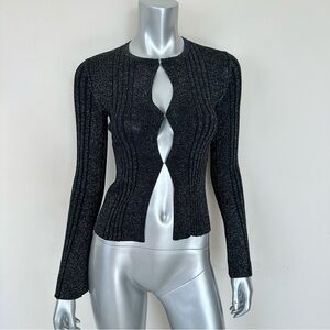 NWT!!! Solid and striped shimmer top size XS Retail 268$